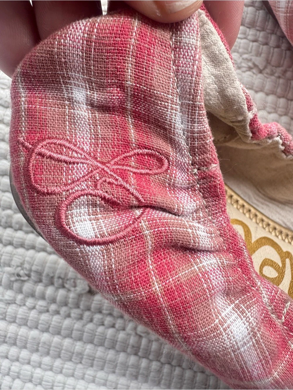 Sam Edelman Felicia Plaid Ballet Flats Pink Plaid Size 3
